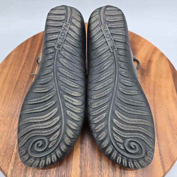 Naot Shoes Womens 7 38 Gray Leather Suede Crackle Kata Comfort Lace Up Flats - Picture 6 of 7